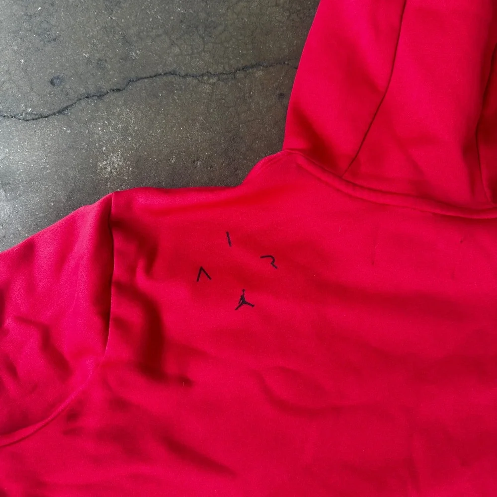 Jordan Hoodie Mens Medium Red Excellent Jumpman Air Pullover Graphic Sweatshirt